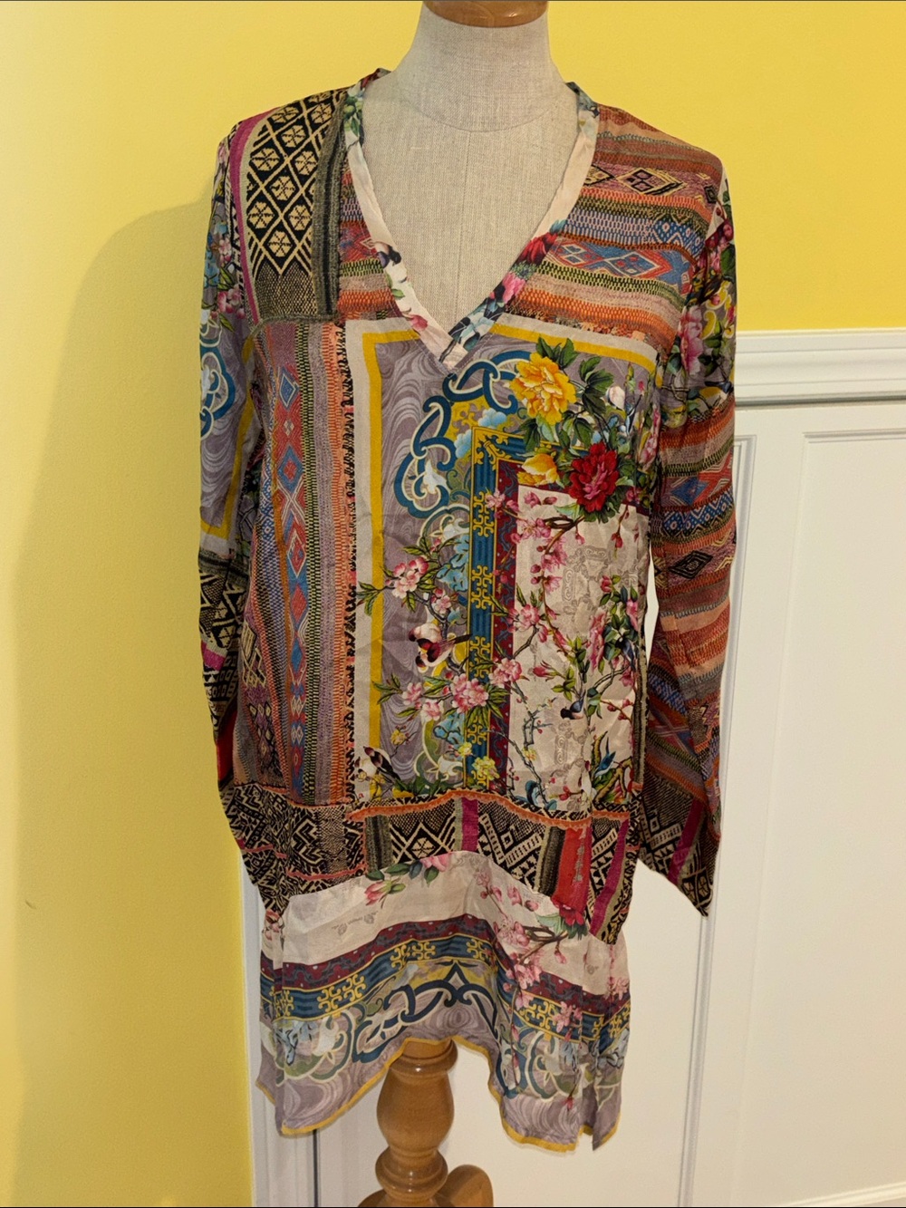 Gorgeous Johnny Was silk tunic XS